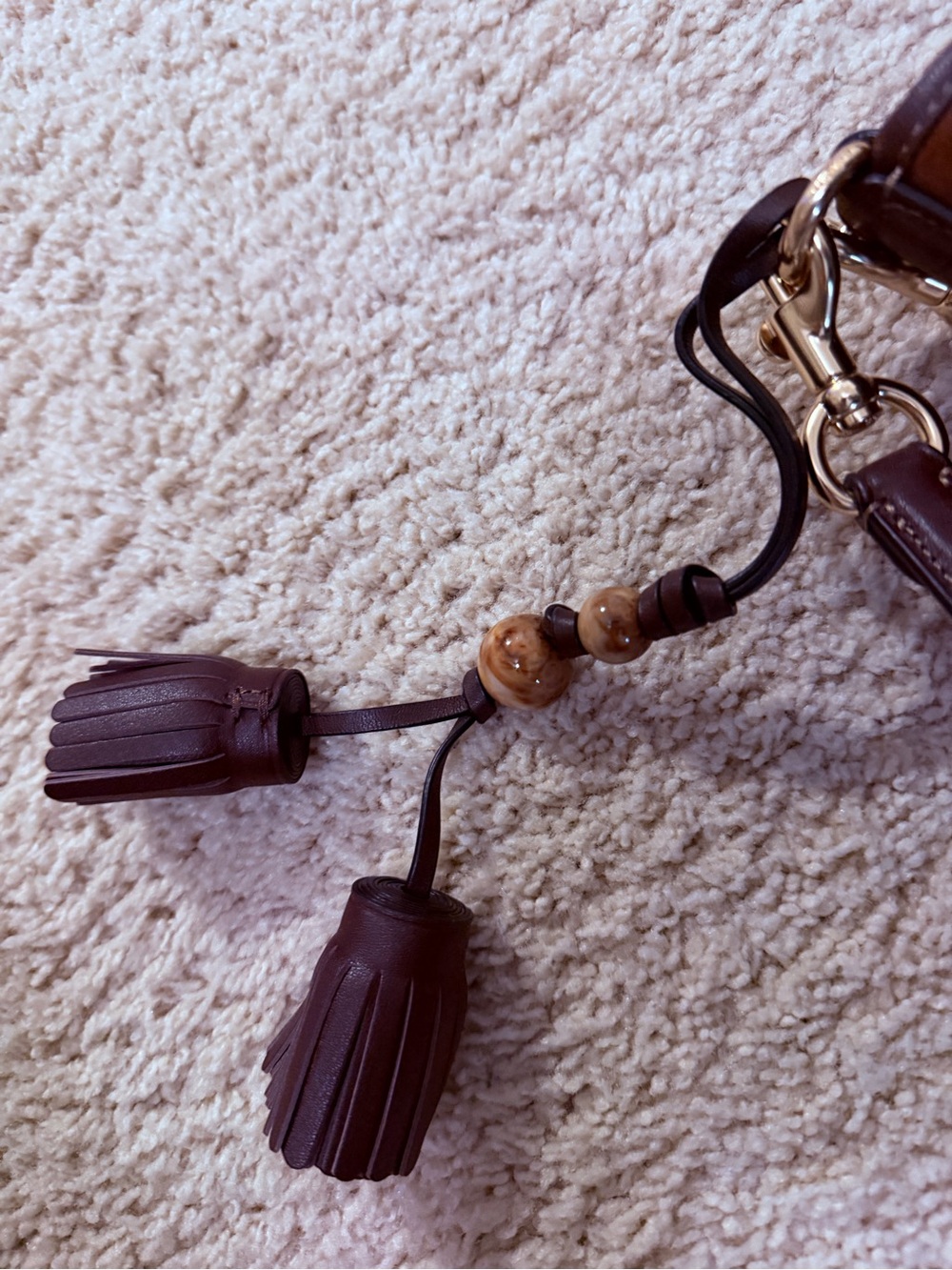 Coach Laurel Brown Suede crossbody Bag with Tassel Charm - new w/o never worn - Picture 6 of 8